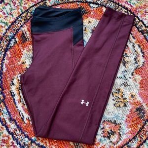 Under Armour wine colored leggings.